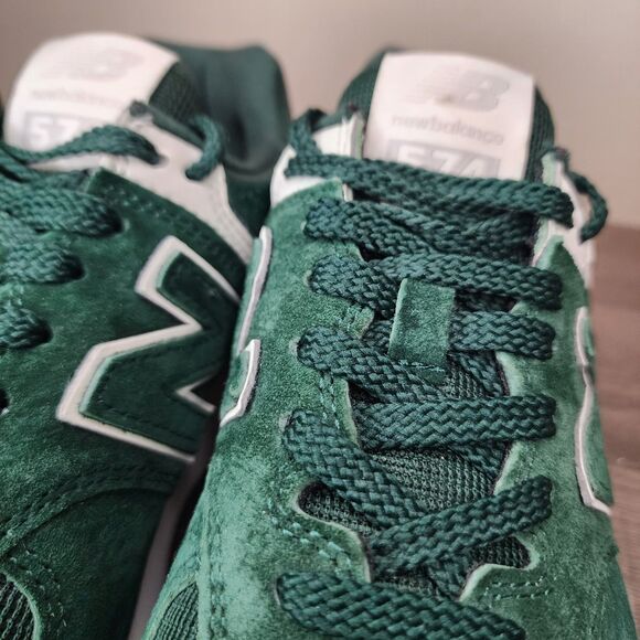 New Balance 574 Plus Shoes Platform Sneakers Acidic Green Suede Womens 7.5 - Picture 13 of 14